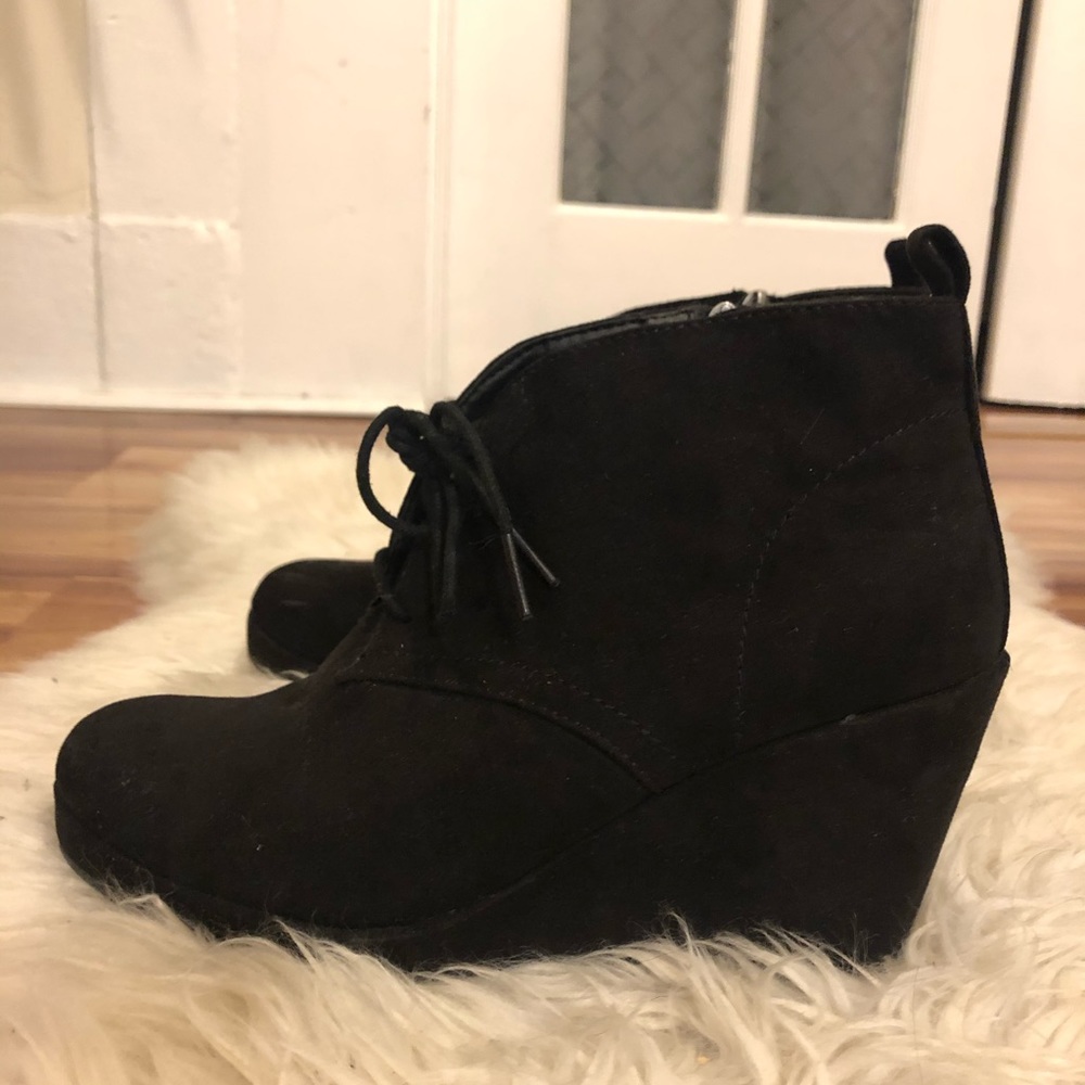 Black suede booties